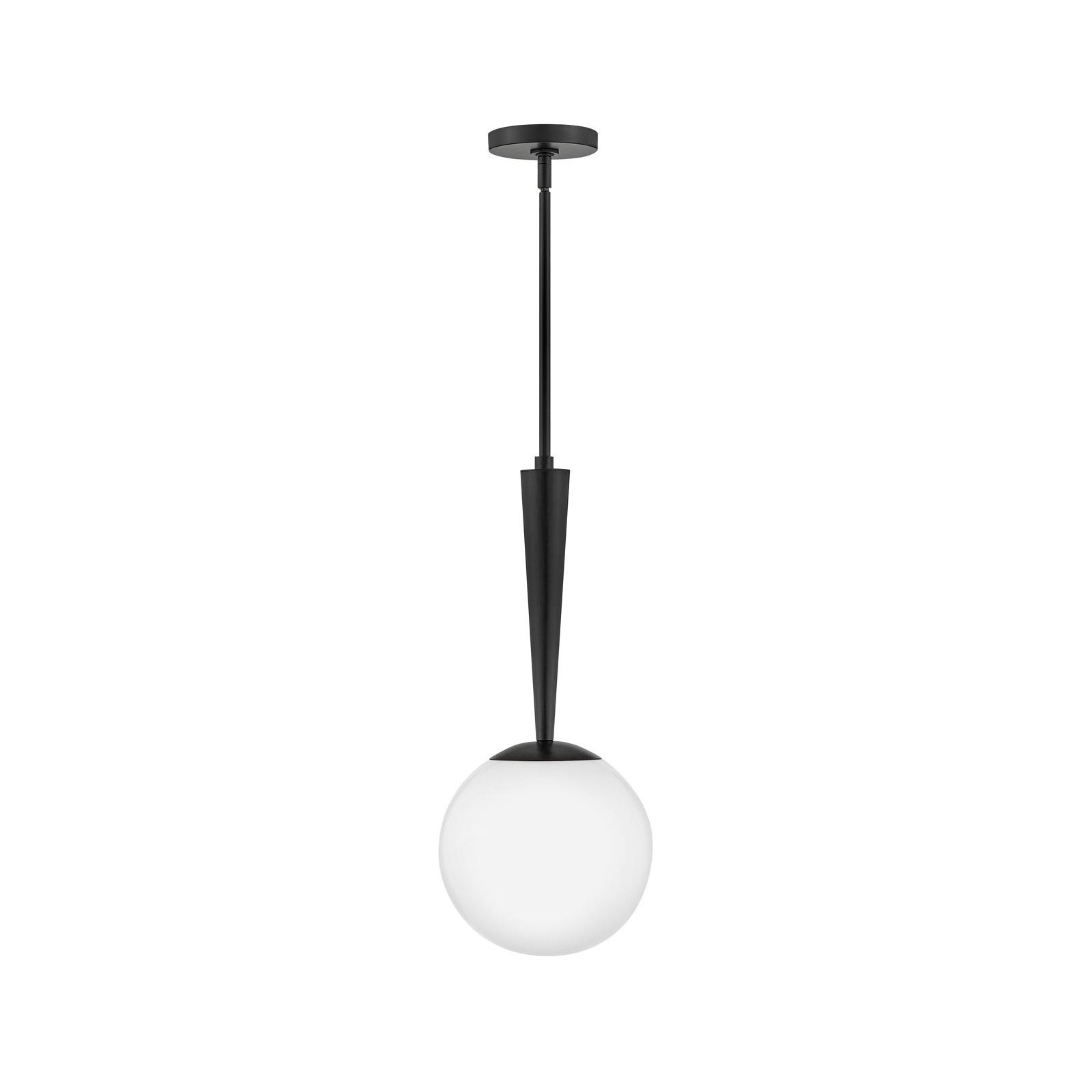 Cheri Single Light Glass Steel Pendant, Black