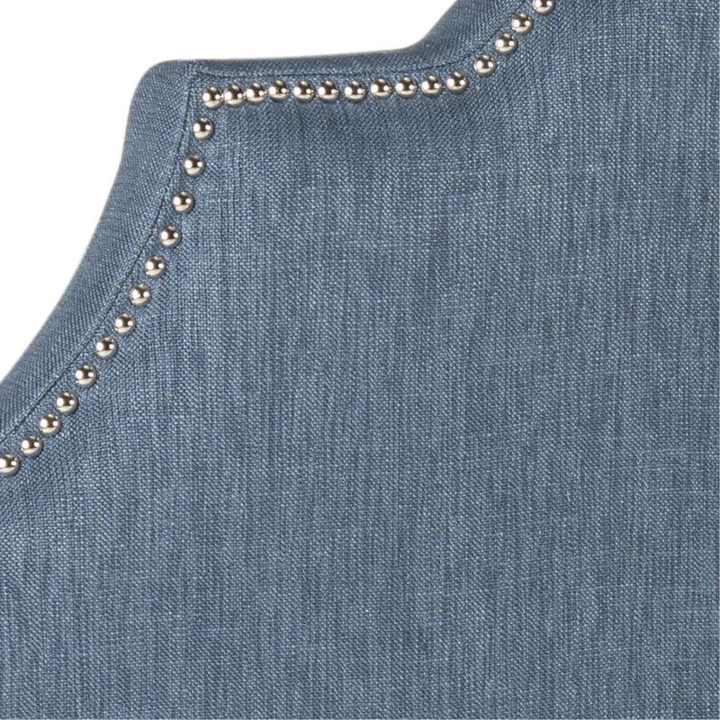 Caswell Upholstered Headboard, Denim Blue, King, Polyester