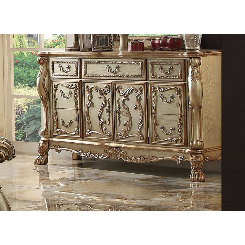 Lissandra 66'' W 7 - Drawer Dresser, Gold Patina
