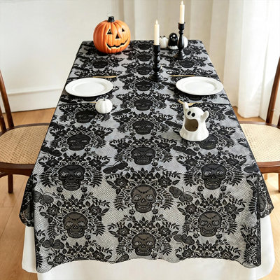 Nappe d'Halloween en dentelle noire fantôme