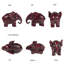 Ensemble de 6 figurines d'éléphant à aspect jade blanc avec motifs dorés - Statues d'animaux Lucky Feng Shui-1832359970