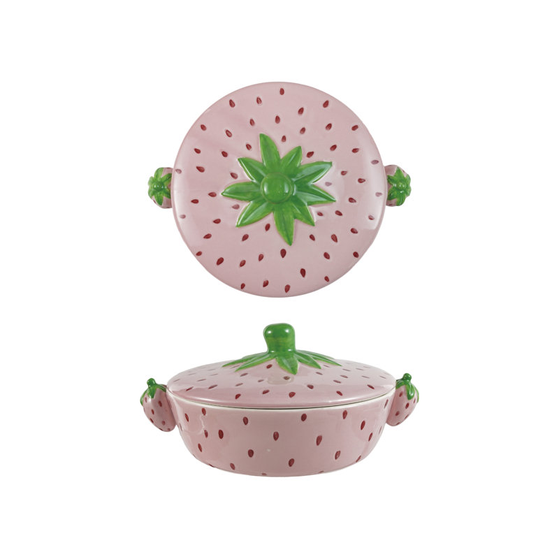 Stoneware Strawberry Shaped Baker Handles