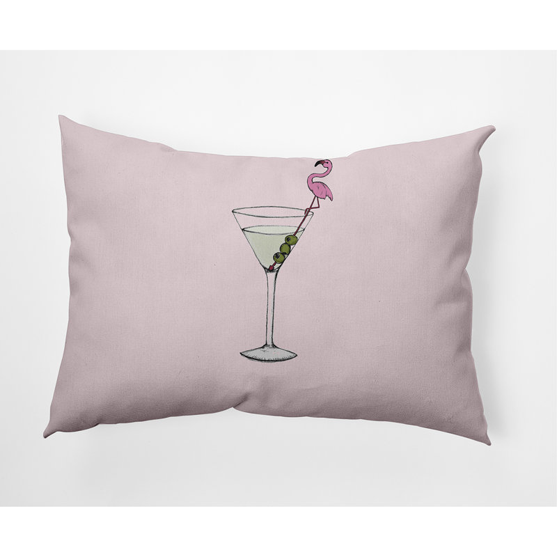 Housse de coussin rectangulaire et insert Martini, Rose pâle
