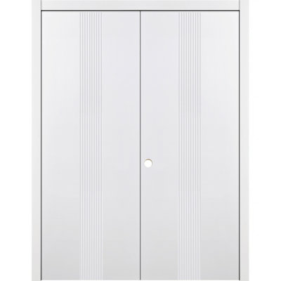 Double porte intérieure stratifiée blanche pré-suspendue M34