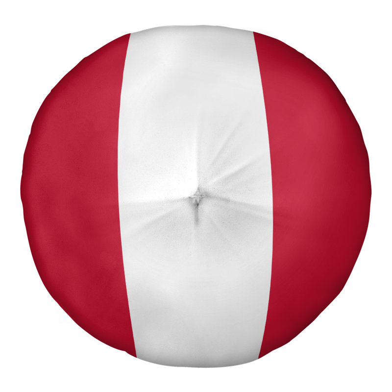 Coussin de sol touffeté retour atlanta, 26 po x 26 po, Rouge / Blanc