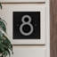 Floating Stand-Off 1-Number Horizontal Sign, Black /W/ Silver Modern Font Number-532396006