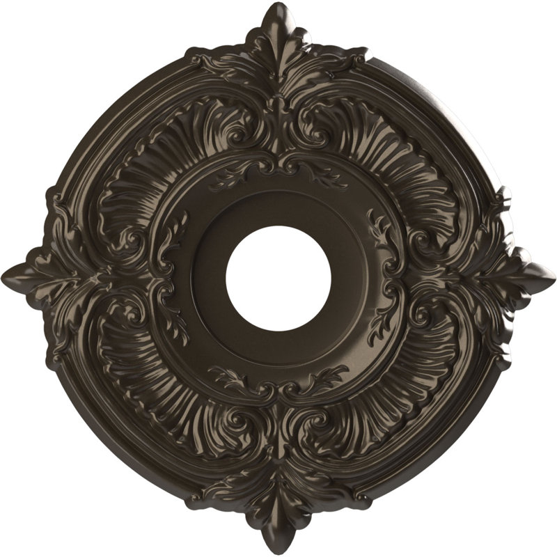 Attica Thermoformed PVC Ceiling Medallion, 16" H x 16" W x 1" D, Metallic Dark Bronze