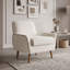 Fauteuil d'appoint rembourré avec accoudoirs arrondis et pieds en bois-317260740