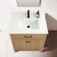 31 po X P 22 po P 33,75 po Meuble-lavabo autoportant simple H en chêne blanc avec comptoir en quartz
