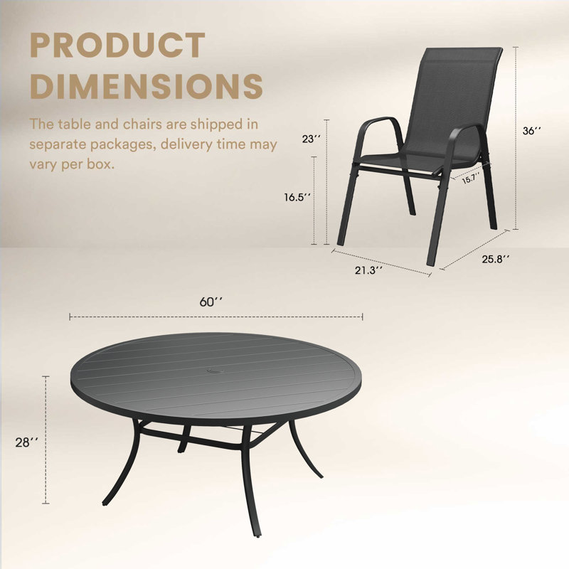 Ensemble repas 60 po pour 10 personnes, Noir/gris anthracite