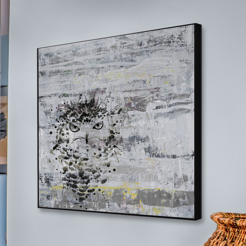 « colère hibou », reproduction d’art sur toile encadrée, H 40 po x l 40 po x P 1,5 po