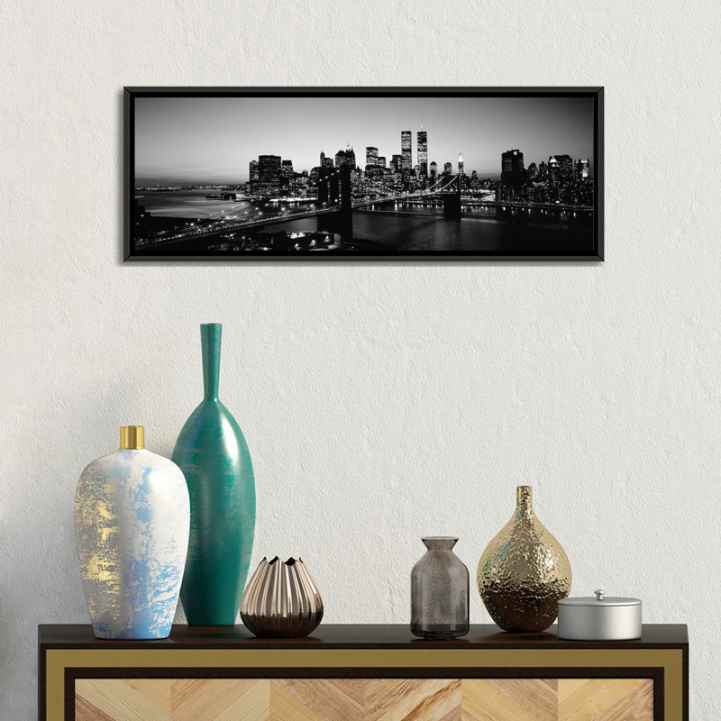 USA, New York City, art mural sur toile tendue, H 12 po x l 36 po x P 1,5 po, Toile avec cadre noir