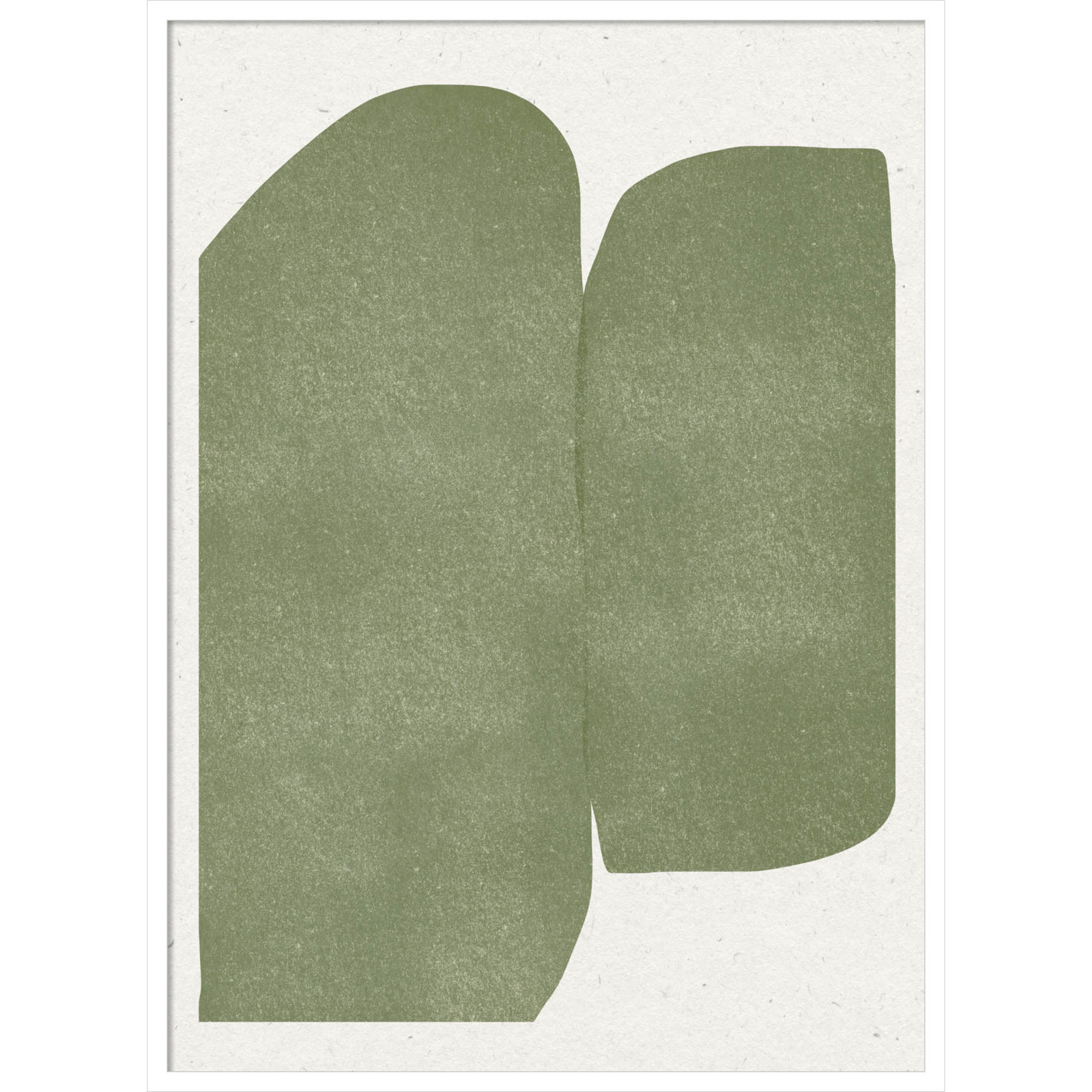 Rooney "Green Paper Cut Modern" Print, White, 41" H x 30" W