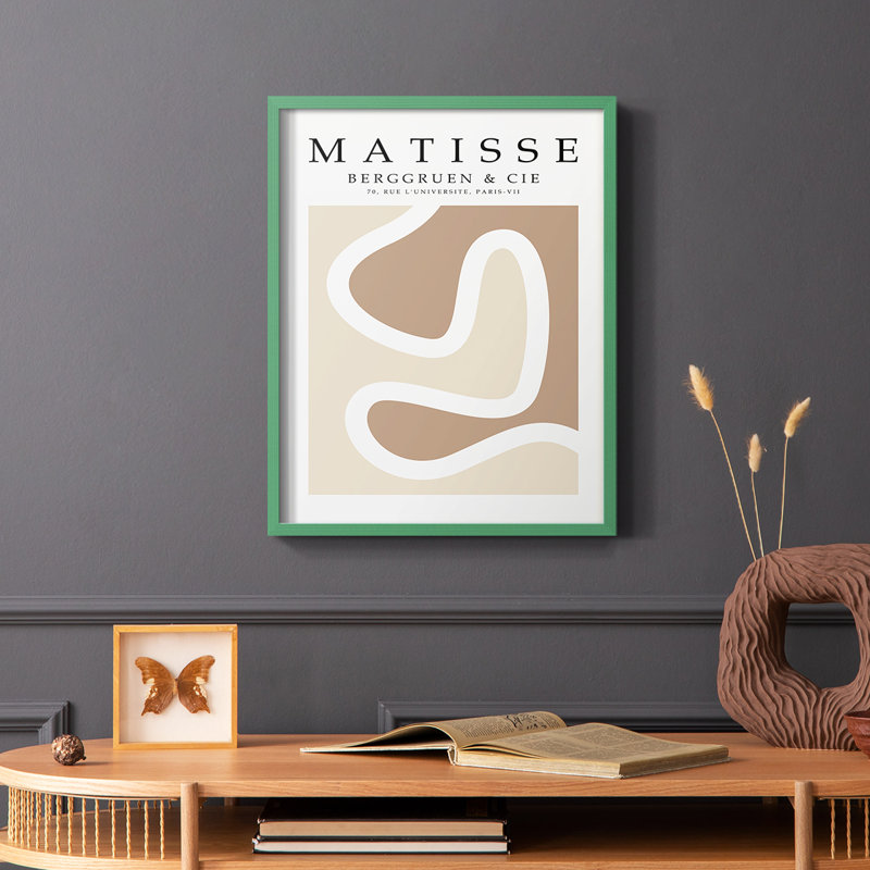 Matisse CCCXLVI Framed Print - Solid Wood, Green, 10" H x 8" W