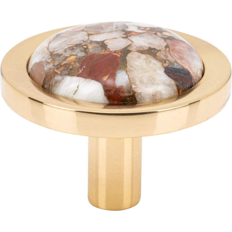 Firesky Diameter Knob, Polished Brass, Mohave Yellow