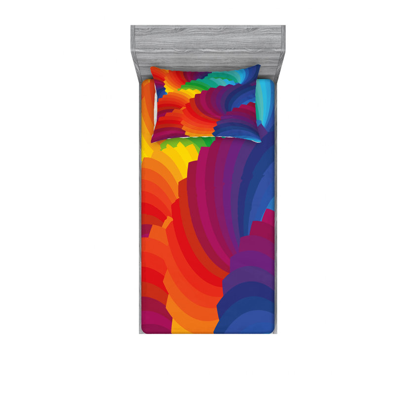 Microfiber Abstract Sheet Set, Twin XL Sheet Set with 1 Pillowcase