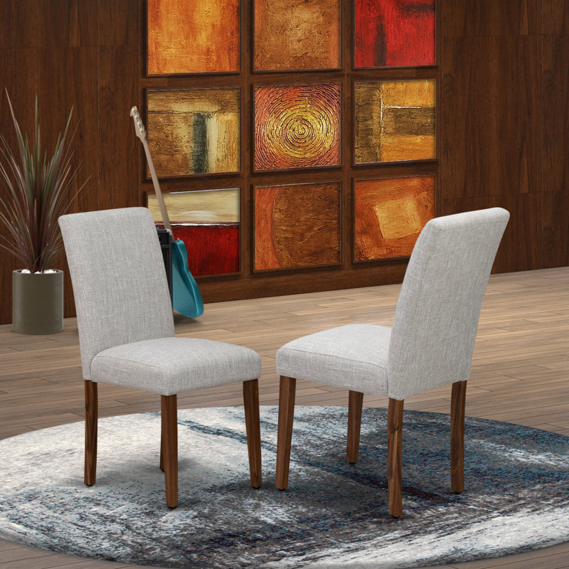 Chaises parson Abbott Classic - ensemble de 2 chaises de salle à manger rembourrées en tissu de peau de daim, naturel, Daim