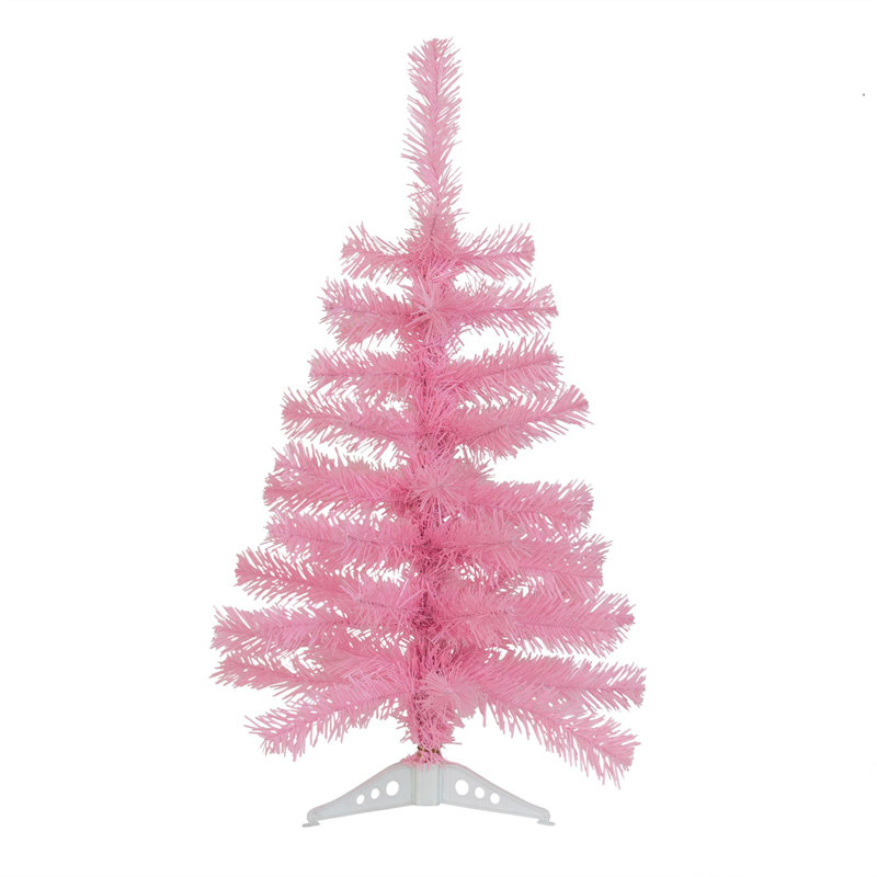 Harbour Housewares - Artificial Fir Christmas Tree - 2ft, Pink