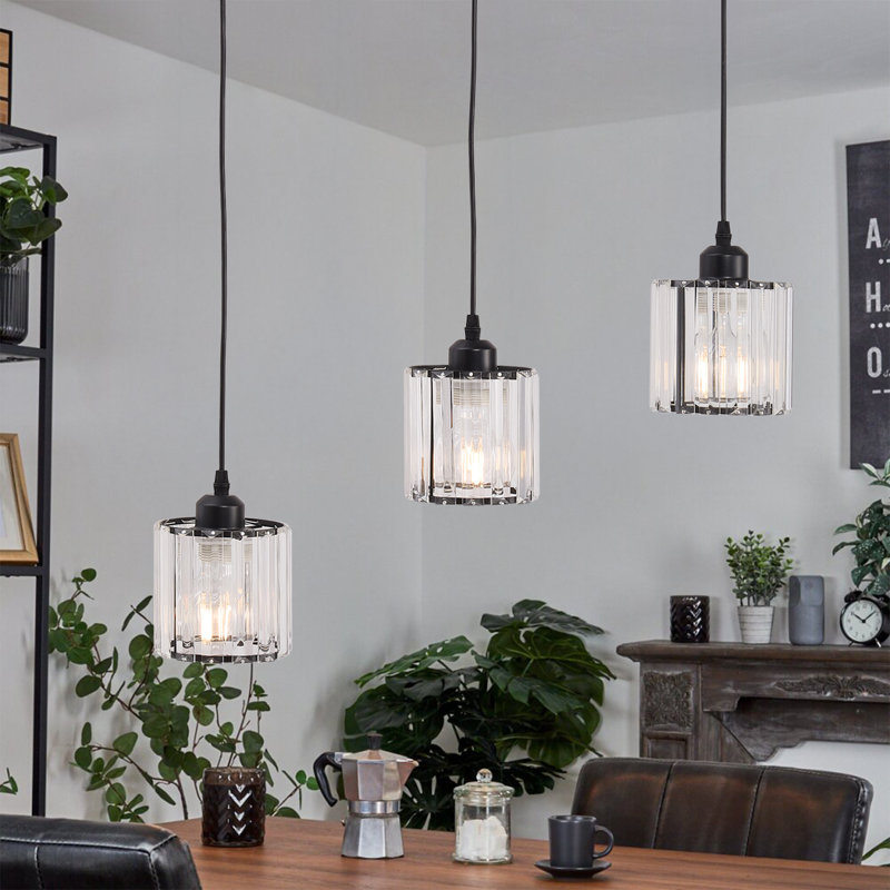 3 - Light Pendant, Black, Matte Black