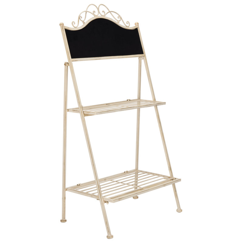 Mader Metal Weather Resistant Plant Stand, Pearl White
