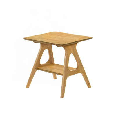 Mid-Century Modern Wood Shelf End Table