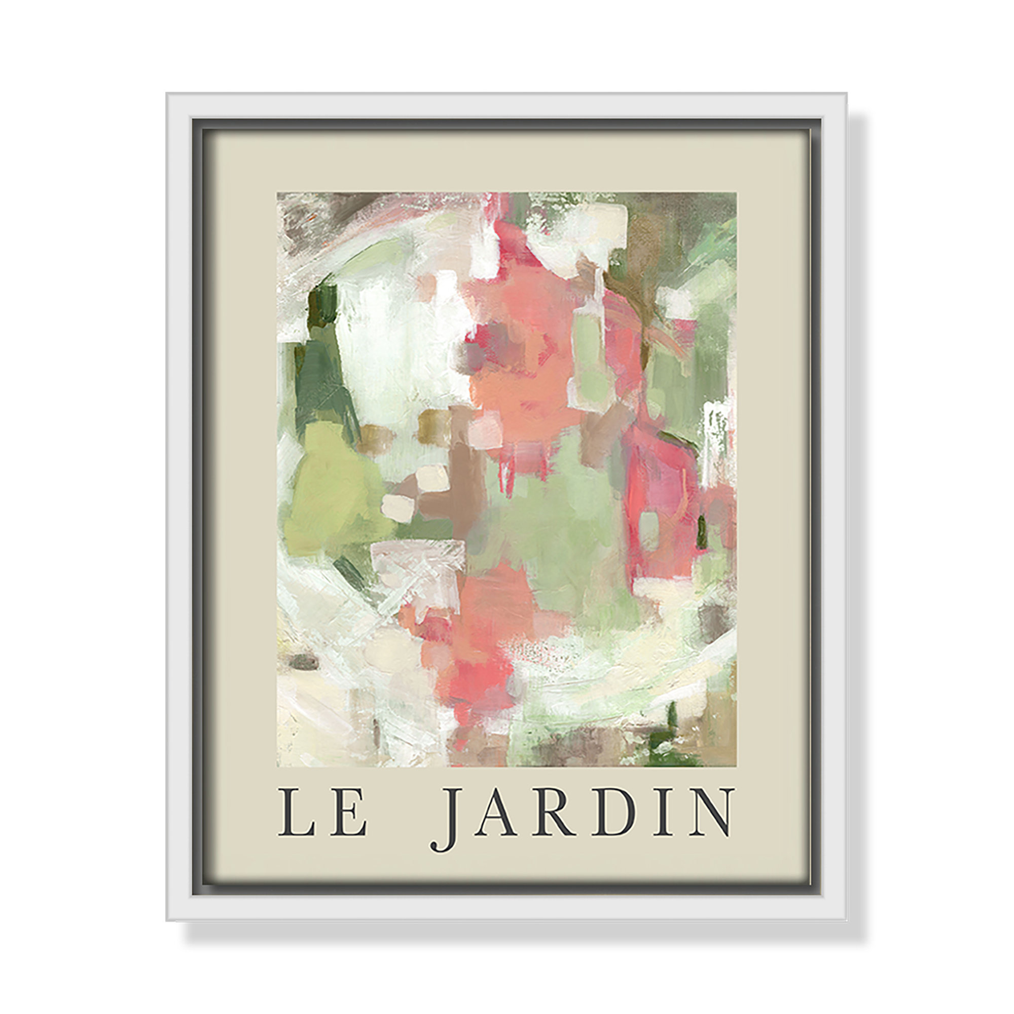 Botanical Poster Collection " Le Jardin " by Carol Robinson, No, White Floater Frame, 11.5" H x 9.5" W x 2" D