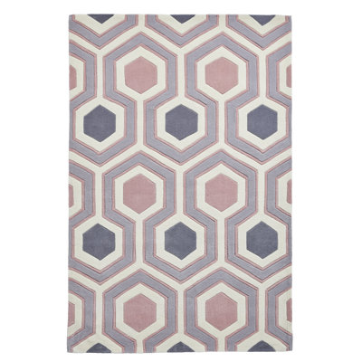 Evianna area rug Hand Tufted Rectangle Grey/Rose
