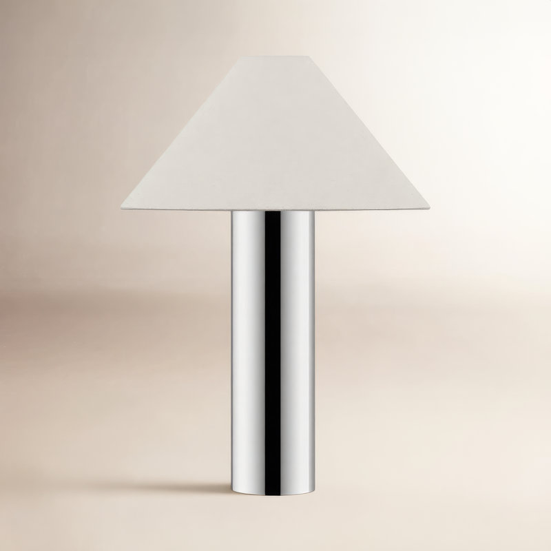 Lampe de table en métal chromé / blanc Cheri 20,5 pouces, Gruau