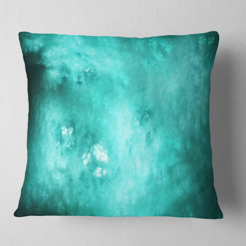 Ciel avec étoiles - coussin abstrait imprimé, 18 po x 18 po, Bleu vif, Coussin décoratif