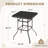 32'' Outdoor Bar Table, Metal Outdoor Table With 1.57'' Umbrella Hole, High Top Patio Bar With Tempered Glass For Balcony, Backyard, Poolside, Garden, Black