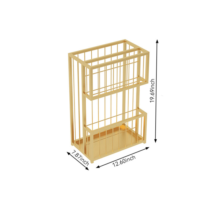 Metal Freestanding Umbrella Stand, Gold