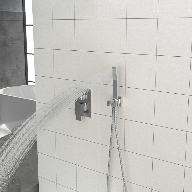 Pomme de douche carrée double 12 po - Finition du système mural, Chrome chrome