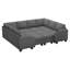 Canapé-lit modulaire en chenille avec rangement Anjanette-1125681374