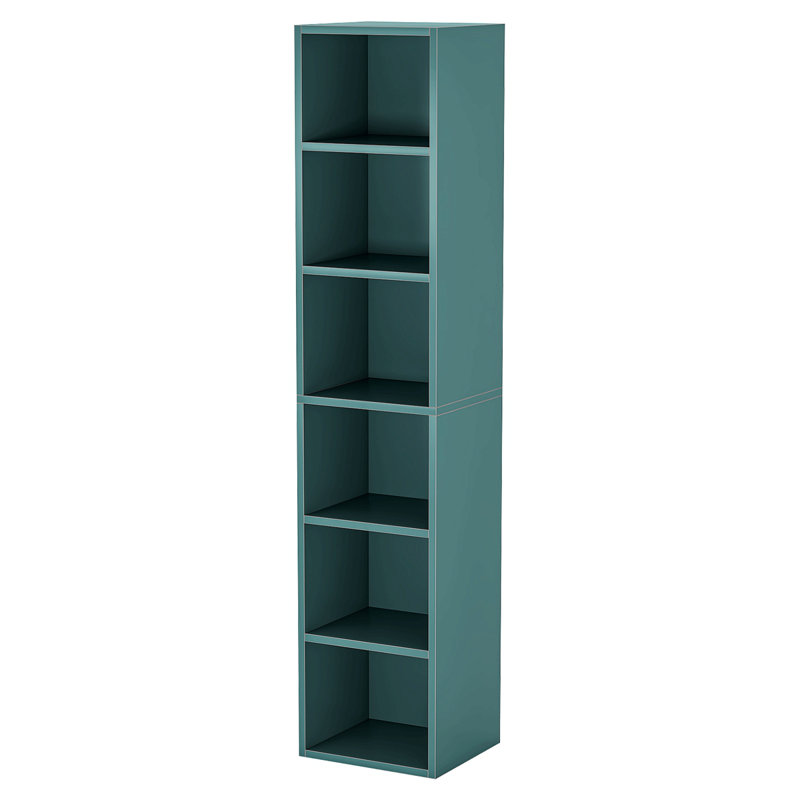 70.9" Blue 6-Tier Narrow Corner Cube Bookcase Storage For Living Room, Office, Bedroom, Blue