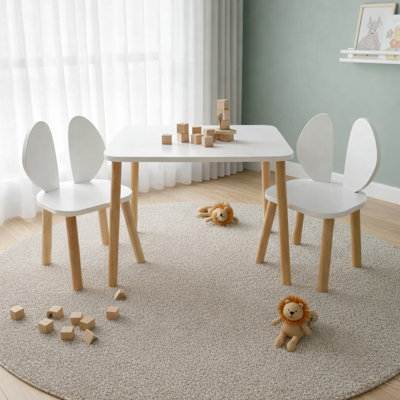 Ensemble de table et chaises en bois pour enfants
