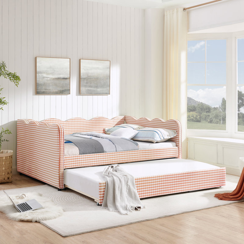 Full Size Daybed with Twin Size Trundle, Full/Double, Pink