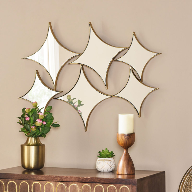 Gold Iron Wall Mirror – Elegant Reflection with Timeless Style