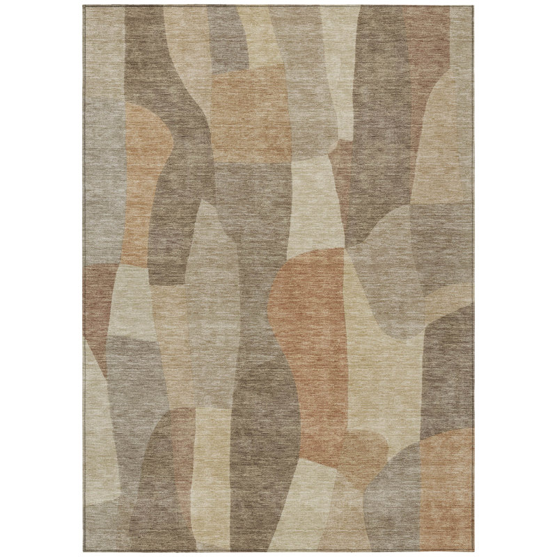 Machine Washable Indoor/Outdoor Jozwiak ACN2376 Abstract Rug, Rectangle 5' x 7'6"