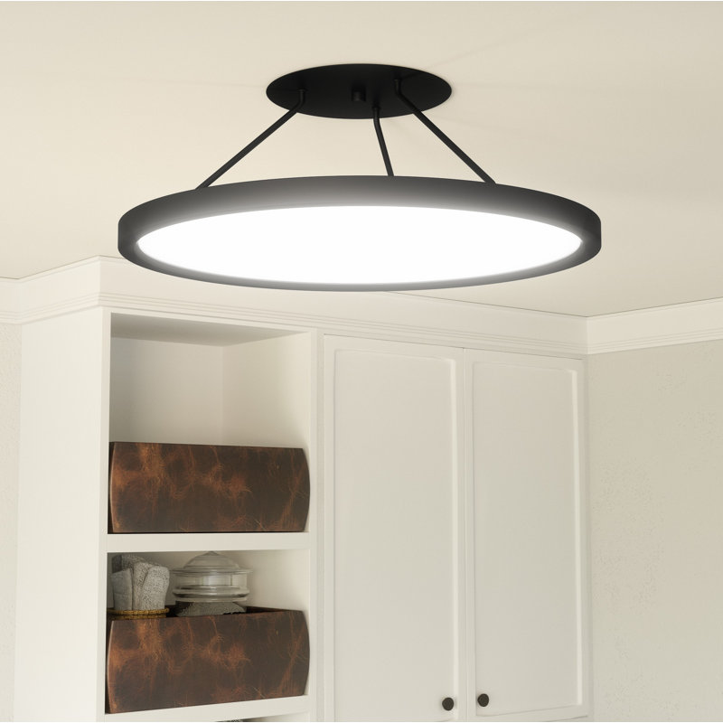 Outskirts Acrylic LED Semi Flush Mount, Black, 8" H x 20" W x 20" D