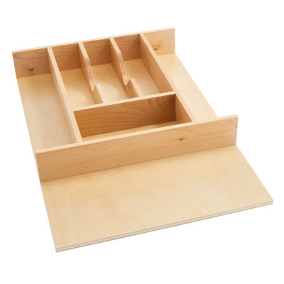 Rev-A-Shelf Wood Trim-to-Fit Cutlery Drawer Organizer Insert, Maple 