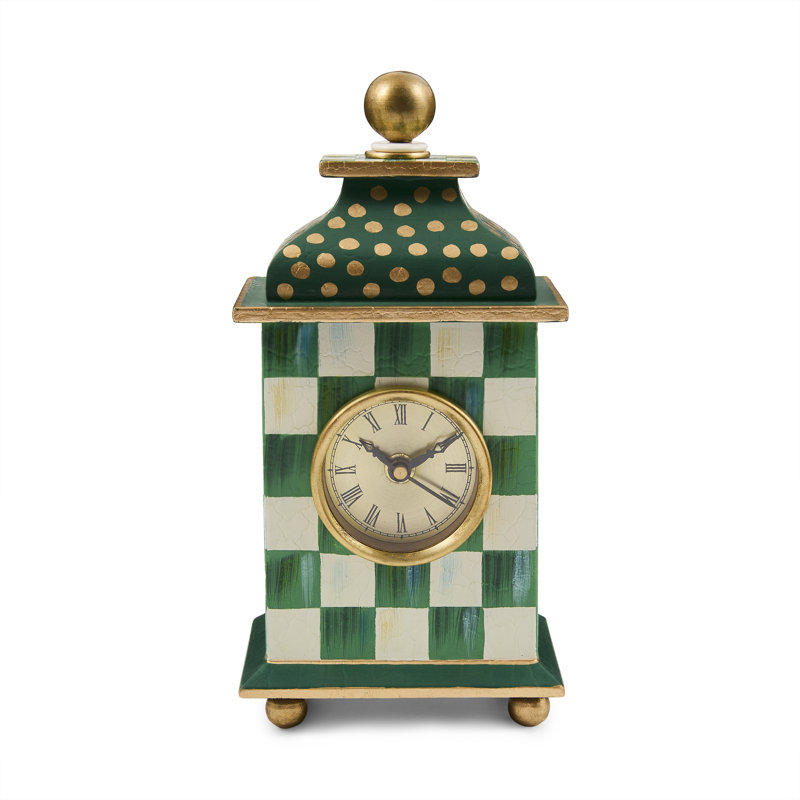 Emerald Check Desk Clock