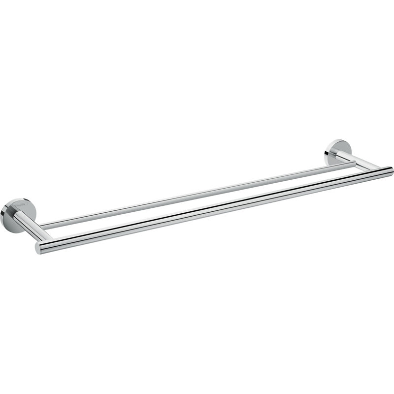 Chrome Dual Bar Modern Wall Mounted Towel Rack