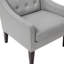 Chaise d'appoint de salon moderne en gris, revêtement en tissu à boutons, structure en contreplaqué, coussins de siège en mousse haute, housse réversible, coussin de pieds en bois d'hévéa brun amovible-1721583989