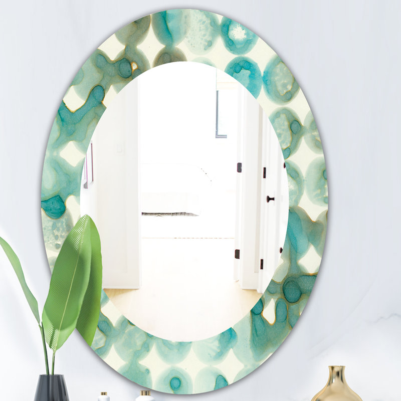 Watercolor Geometrical I Mid-Century Traditional Wall Mirror, 31.5" H x 23.7" W