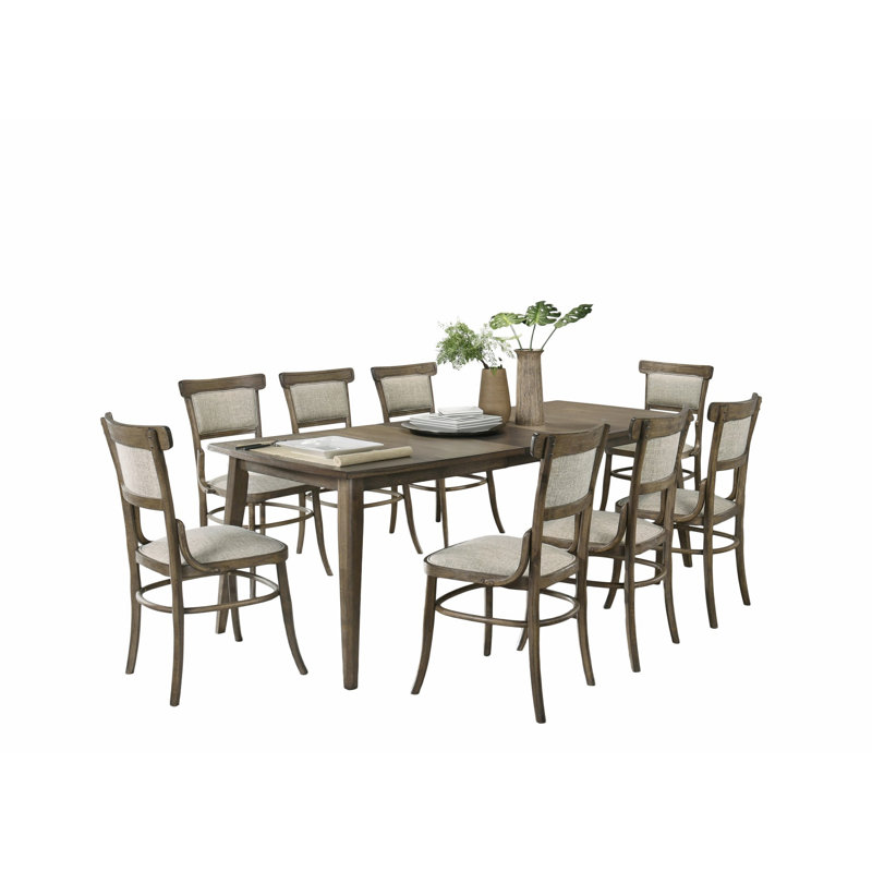 Ensemble de table de salle à manger, table de salle à manger rectangulaire avec chaises, 9