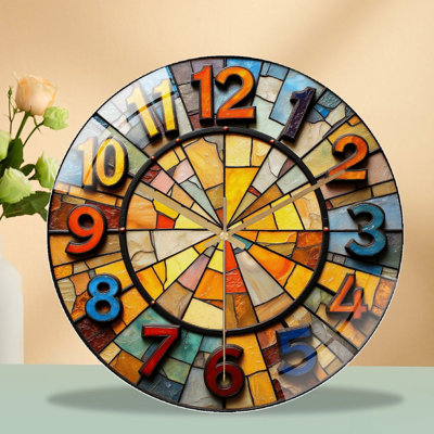 Horloge murale rétro en verre 12 po
