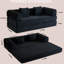 Lit convertible convertible, canapé pliable en velours côtelé 4-en-1, coussin cylindrique, peu encombrant, chambre d'amis, éponge haute densité 35d, lit moyen à structure fixe et design pour les petits