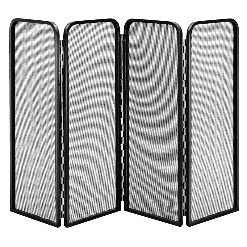 4 Panel Steel Fireplace Screen