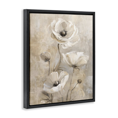 Art mural naturel sur coquelicots beige naturel par Nina Blue