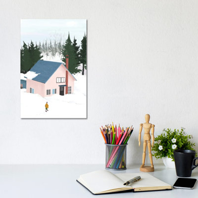 Winter Snowing Snow by Art Mirano - Wrapped Canvas Print